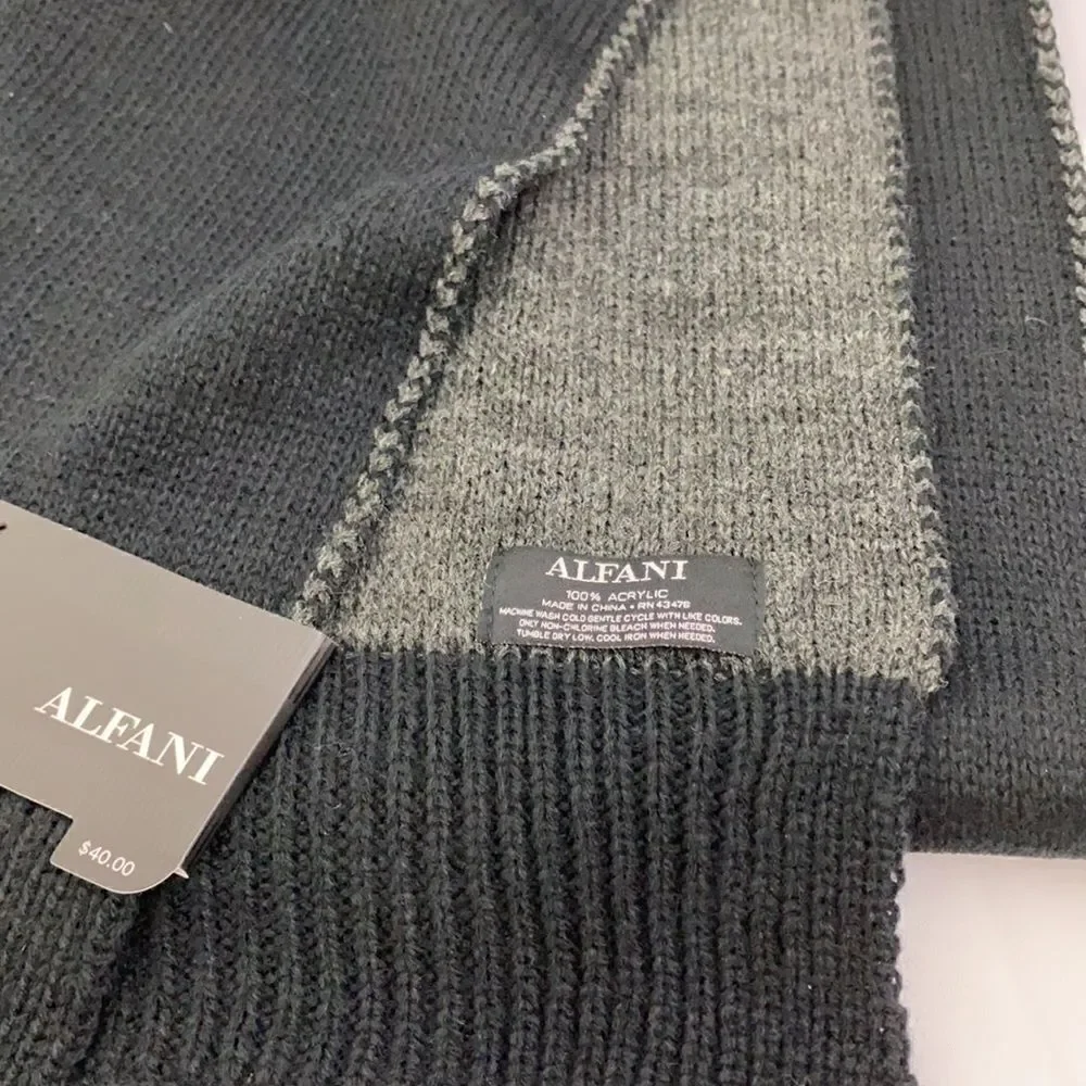 Alfani Men’s Black Knit Scarf